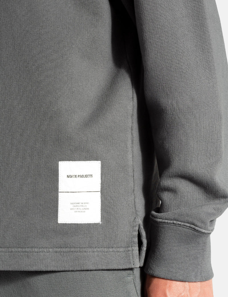 Norse Projects Fraser Tab Series Crew Sweatshirt - Magnet Grey