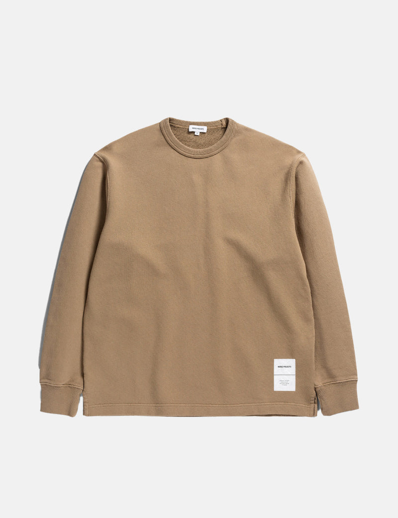 Norse Projects Fraser Tab Series Crew Sweatshirt - Utility Khaki