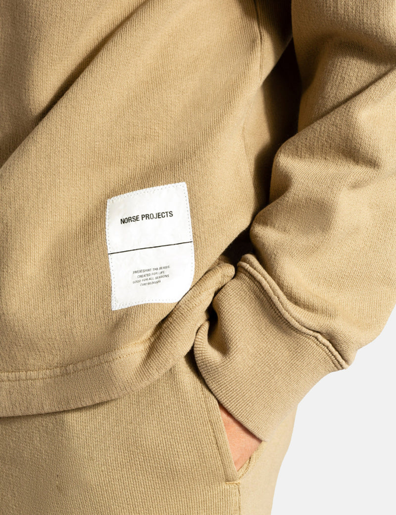Norse Projects Fraser Tab Series Crew Sweatshirt - Utility Khaki