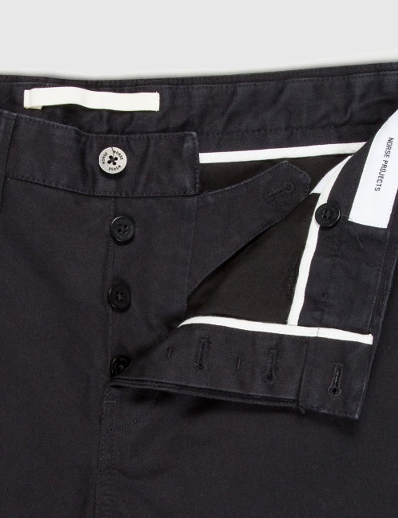 Norse Projects Aros Chino Trousers Heavy Cotton (Regular Fit) - Black