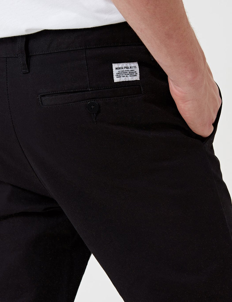 Norse Projects Aros Chino Trousers Heavy Cotton (Regular Fit) - Black