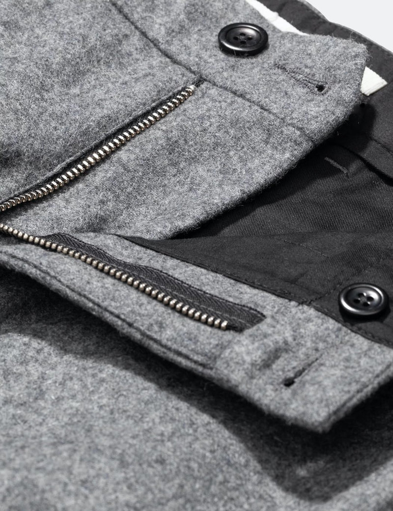 Norse Projects Aros Chino (Wool) - Charcoal Grey Melange