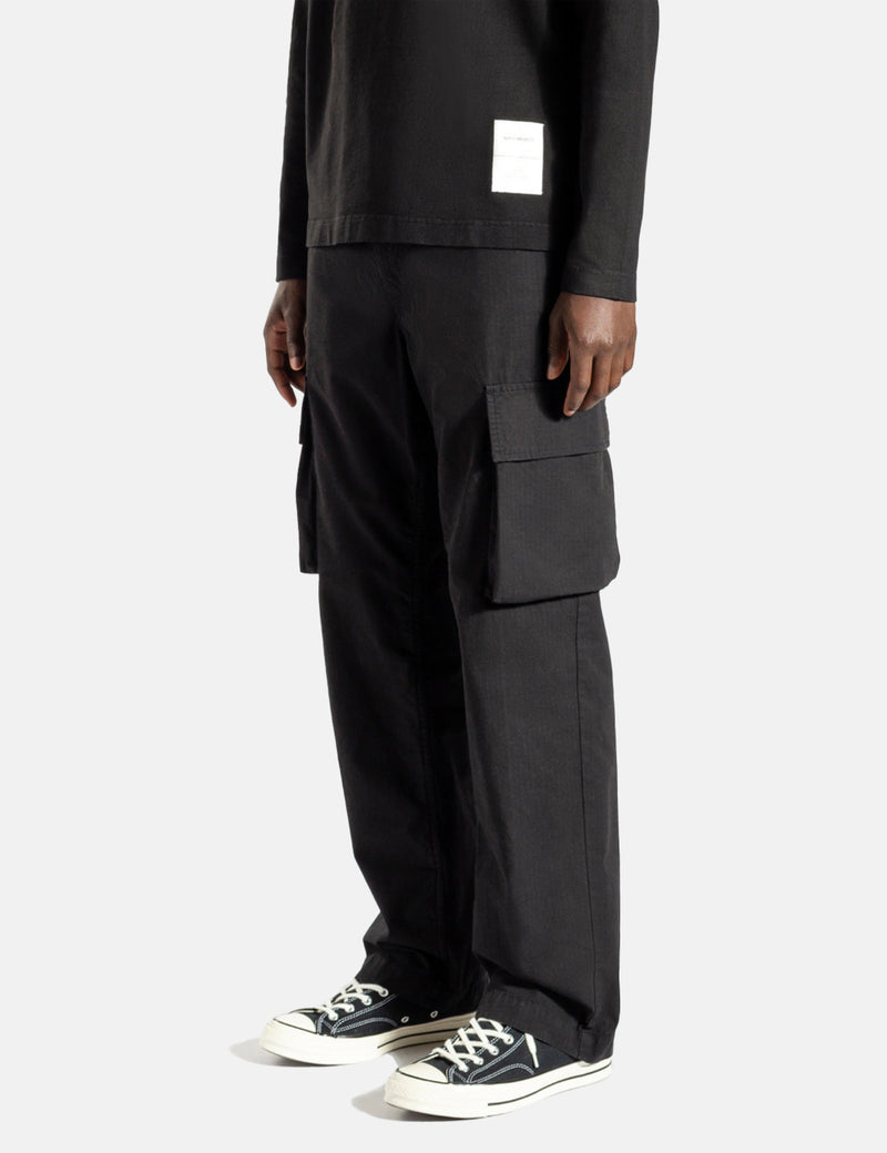 Norse Projects Lukas Tab Series Trousers (Relaxed Fit) - Black
