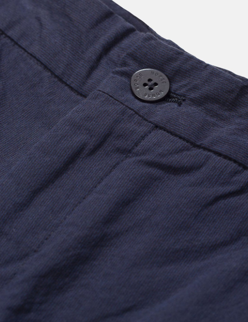 Norse Projects Aros Micro Texture Shorts - Dark Navy Blue