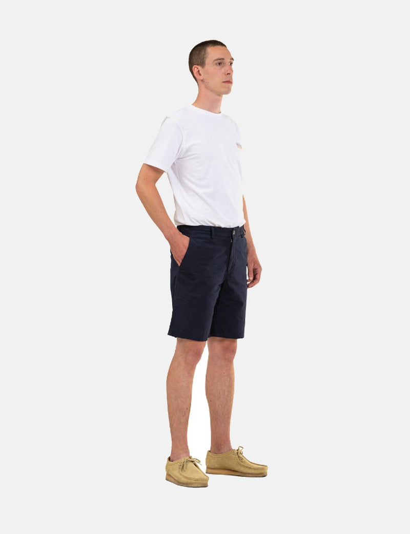 Norse Projects Aros Micro Texture Shorts - Dark Navy Blue