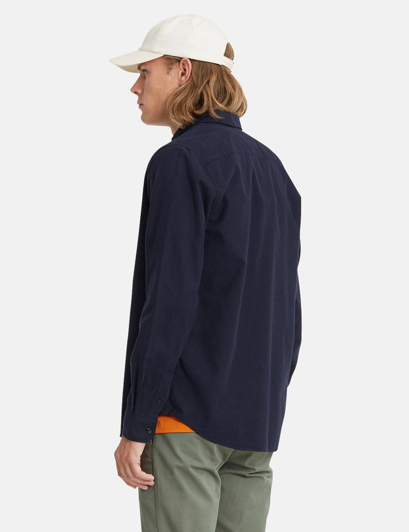 Norse Projects Anton Flannel Shirt (Brushed Cotton) - Navy Blue