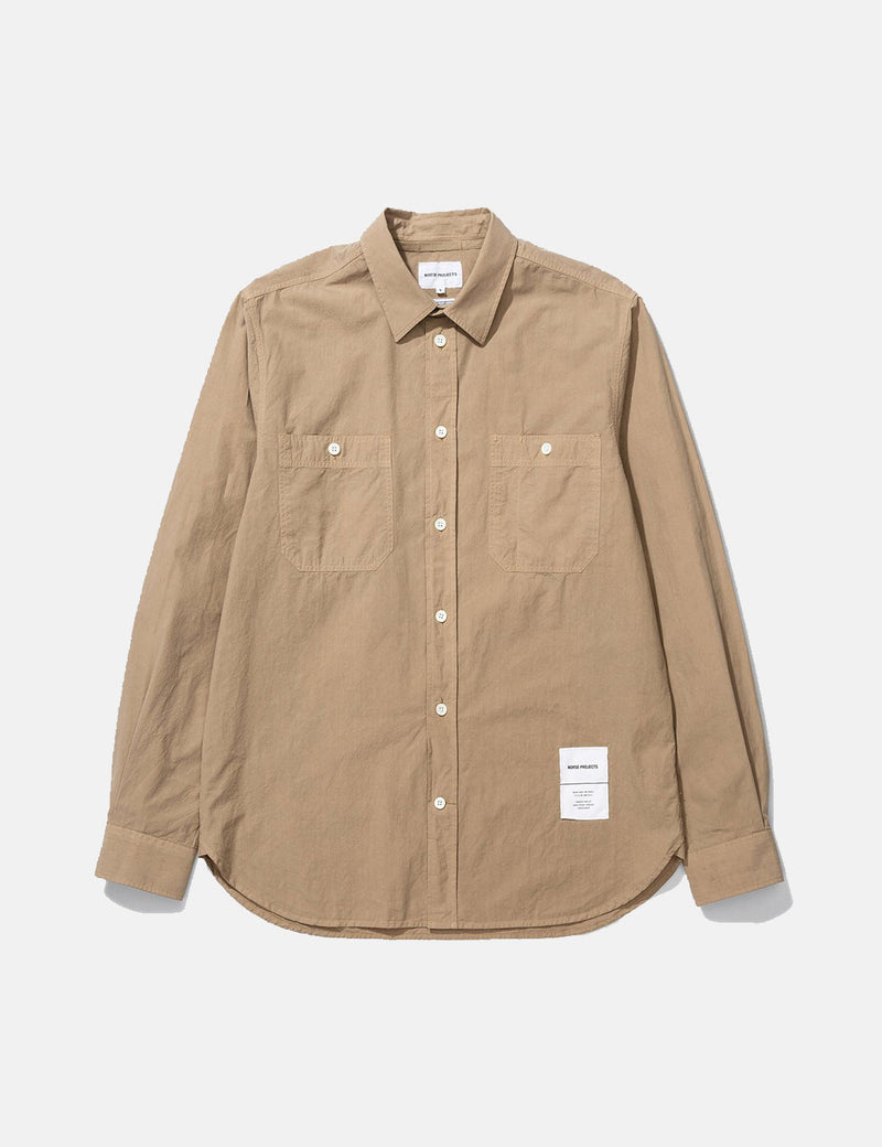 Norse Projects Silas Tab Series Hemd - Utility Khaki Brown