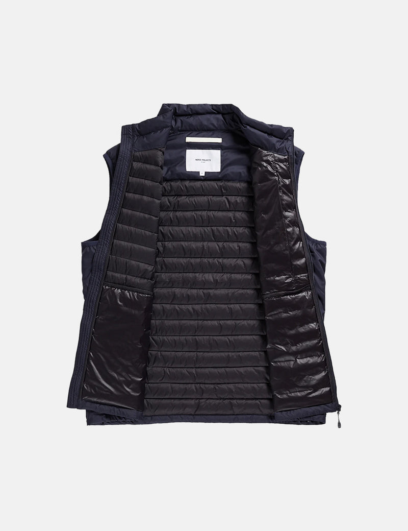Norse Projects Birkholm Light Down Pertex Vest - Dark Navy Blue