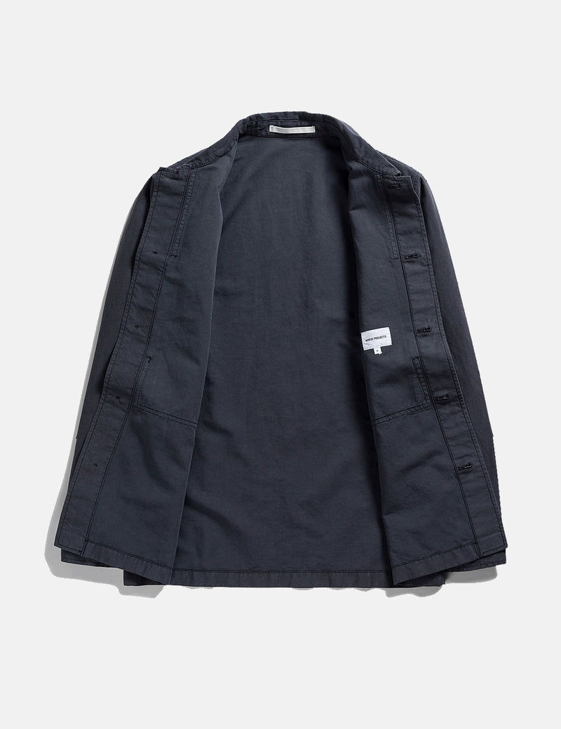 Norse Projects Kyle Cotton Linen Jacket - Slate Grey