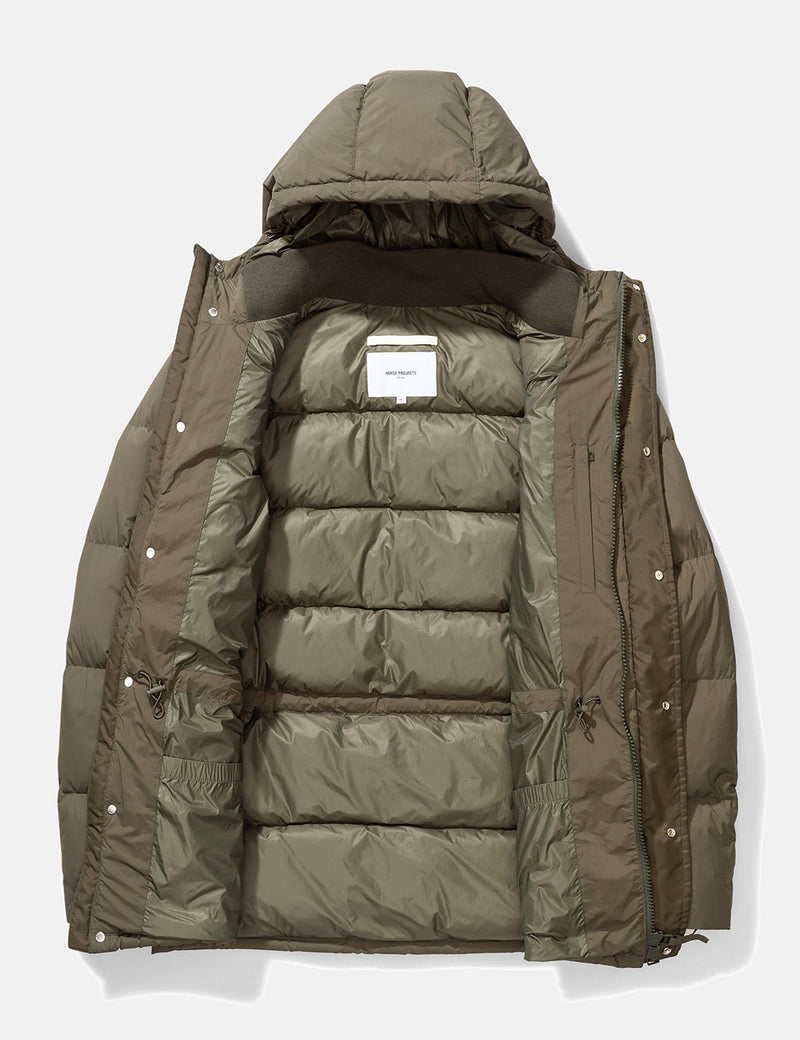 Norse Projects Willum Down Puffa Jacket - Ivy Green