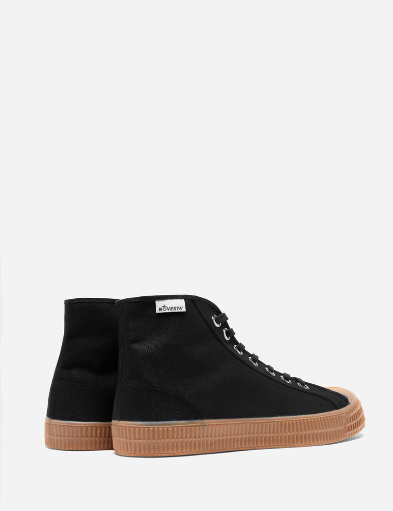 Novesta Star Dribble Hi Trainers (Canvas) - BlacK/Gum