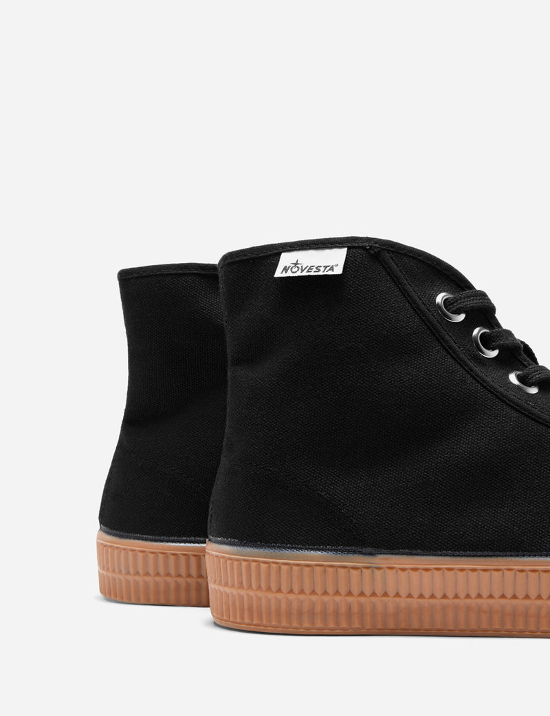 Novesta Star Dribble Hi Trainers (Canvas) - BlacK/Gum