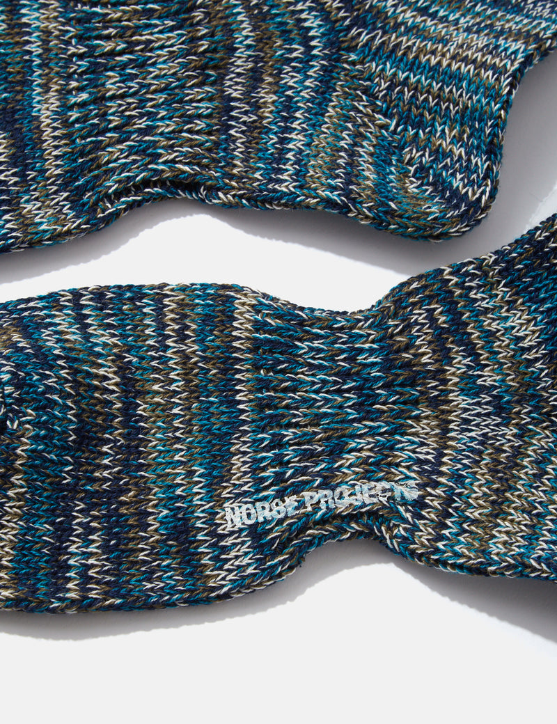 Norse Projects Ebbe Twist Socks - Dark Navy Blue