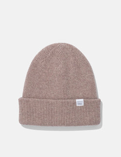 Norse Projects Norse Beanie Hat - Shale Stone Brown