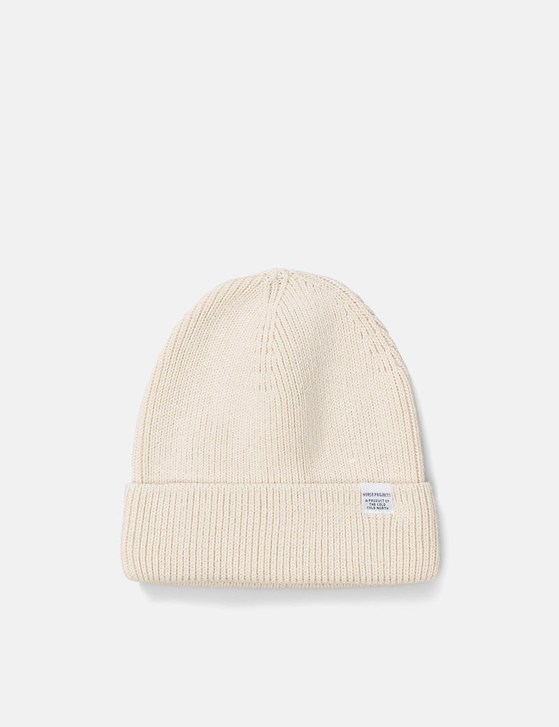 Norse Projects Norse Cotton Watch Beanie Hat - Ecru