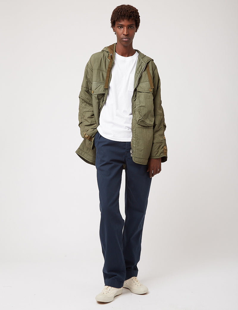 Nigel Cabourn Quilted Parka Jacket - Army Green