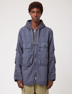 Nigel Cabourn Quilted Parka Jacket - Navy Blue