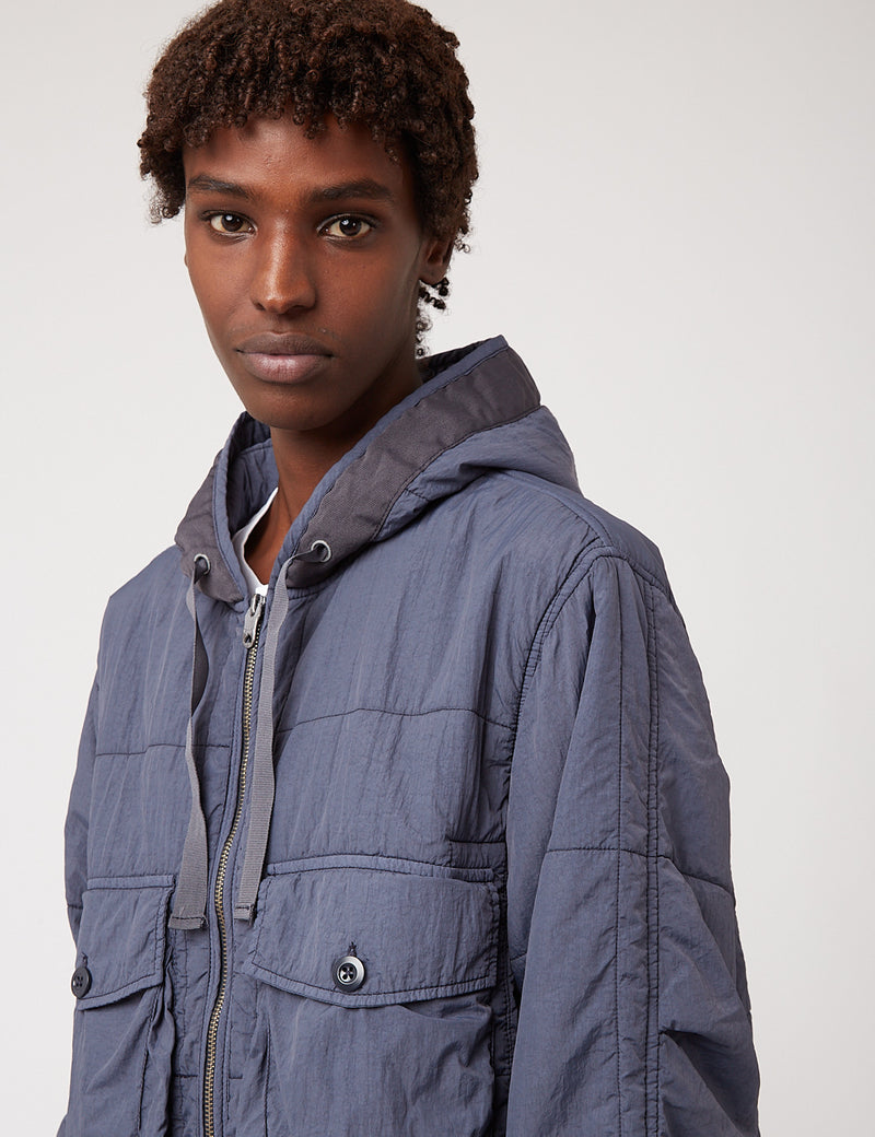 Nigel Cabourn Quilted Parka Jacket - Navy Blue