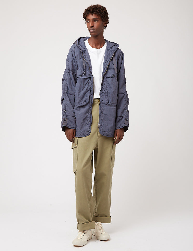 Nigel Cabourn Quilted Parka Jacket - Navy Blue