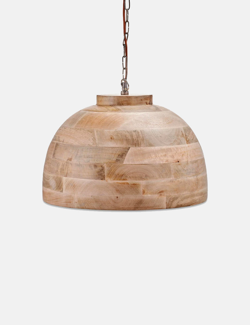 Nkuku Nika Mango Wood Pendant (Large) - Mango Wood