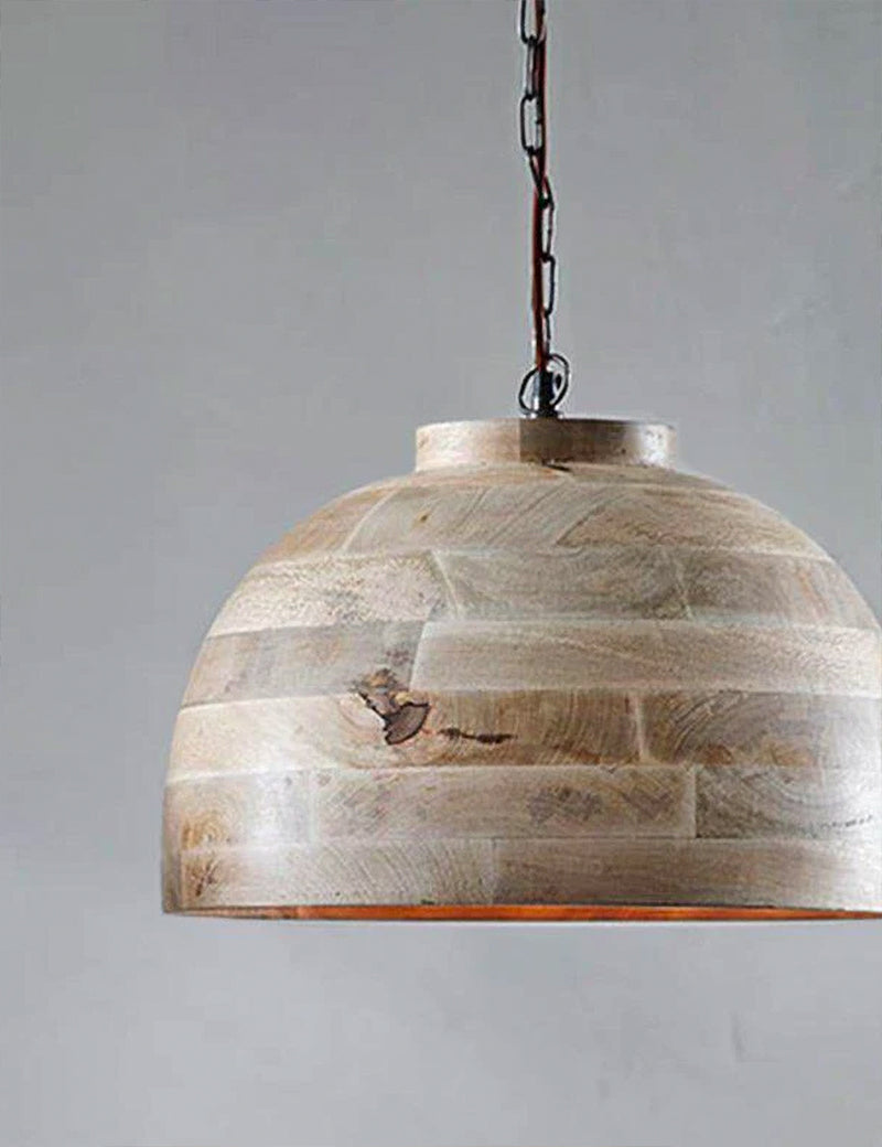 Nkuku Nika Mango Wood Pendant (Large) - Mango Wood