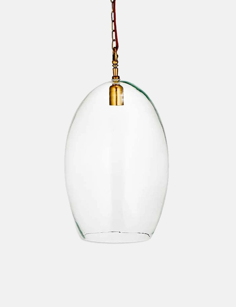 Nkuku Otoro Glass Pendant (Large Oval) - Clear Glass
