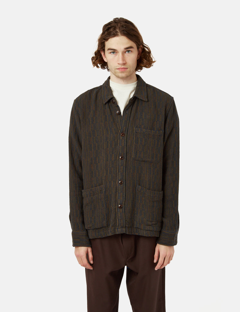 Corridor Rainbow Weave Overshirt - Forest Green