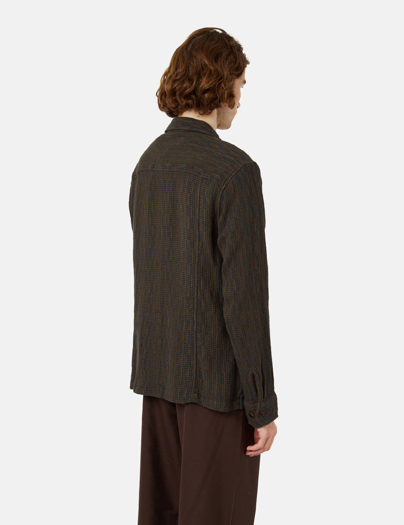 Corridor Rainbow Weave Overshirt - Forest Green