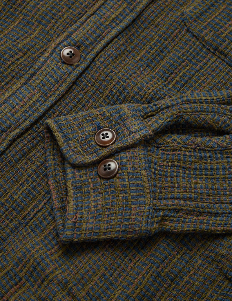 Corridor Rainbow Weave Overshirt - Forest Green