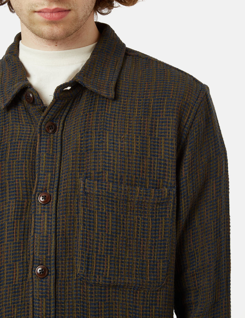Corridor Rainbow Weave Overshirt - Forest Green