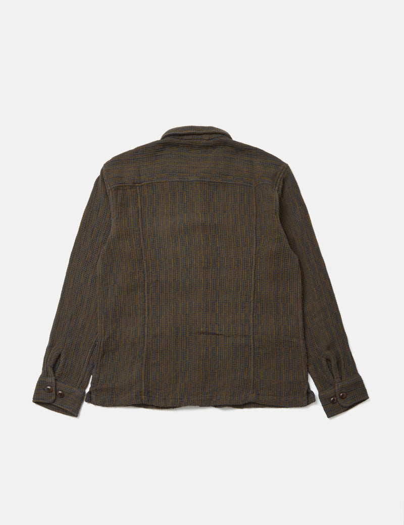 Corridor Rainbow Weave Overshirt - Forest Green