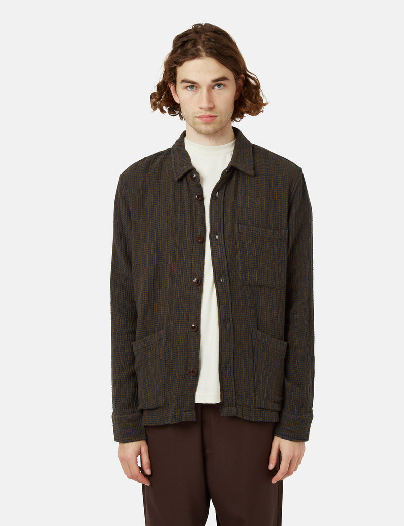 Corridor Rainbow Weave Overshirt - Forest Green