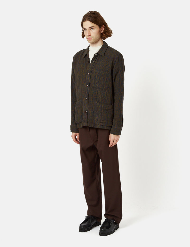 Corridor Rainbow Weave Overshirt - Forest Green