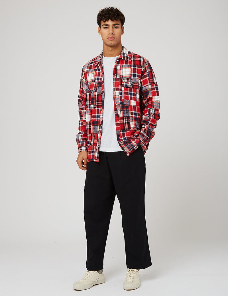 Universal Works Utility Shirt (Patchwork) - Rot