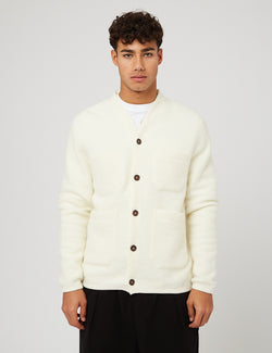 Universal Works Cardigan (Wool Fleece) - Winter White