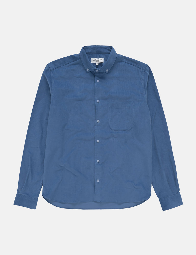 YMC Dean Button Down Shirt (Babycord) - Blue