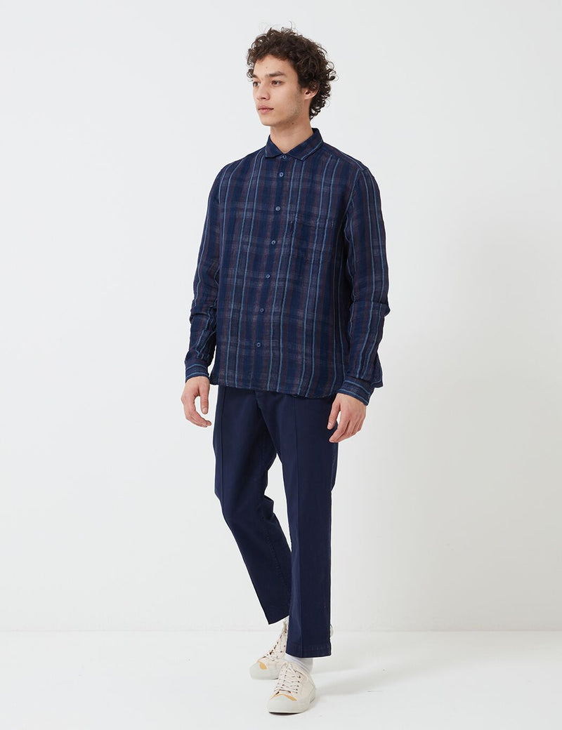 YMC Curtis Shirt - Navy Stripe