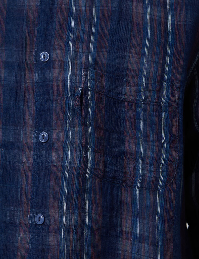 YMC Curtis Shirt - Navy Stripe