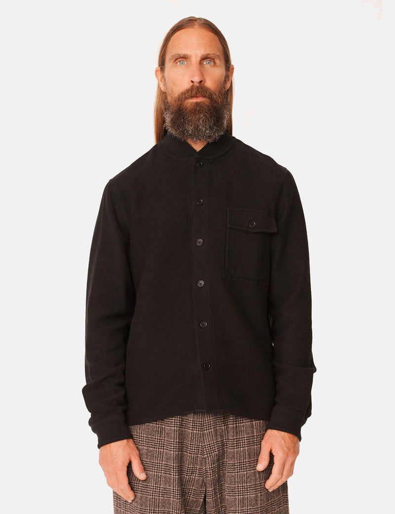 YMC Delinquents Rib Collar Shirt - Black