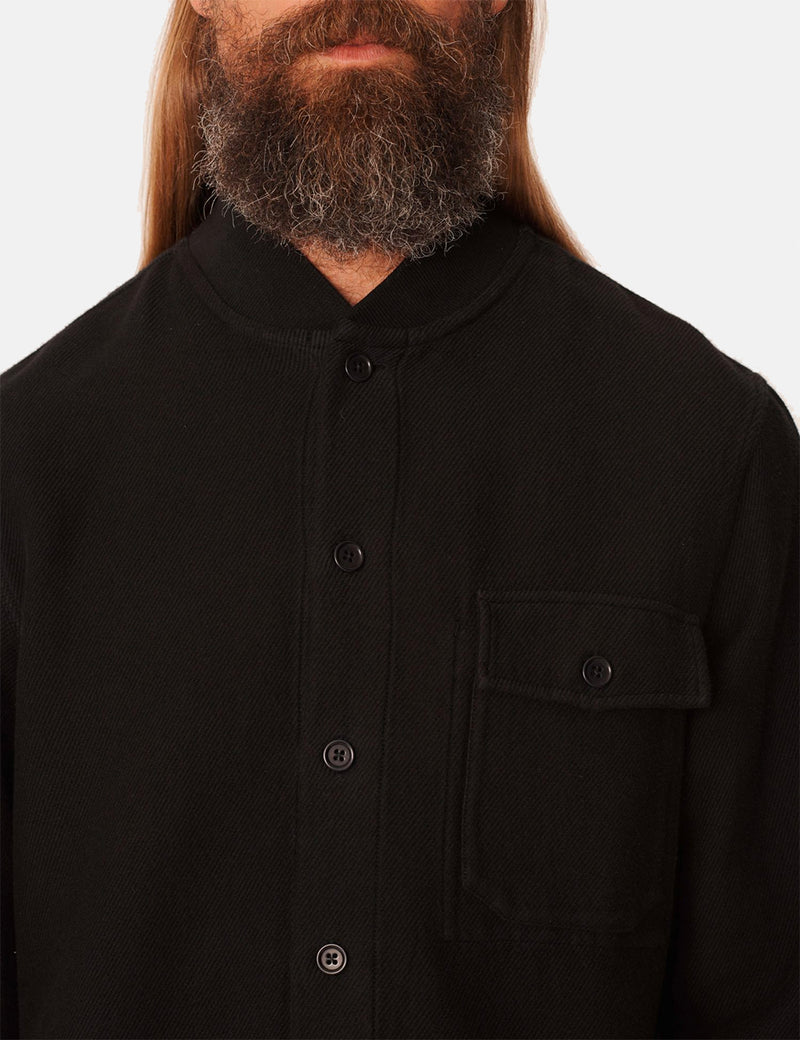 YMC Delinquents Rib Collar Shirt - Black