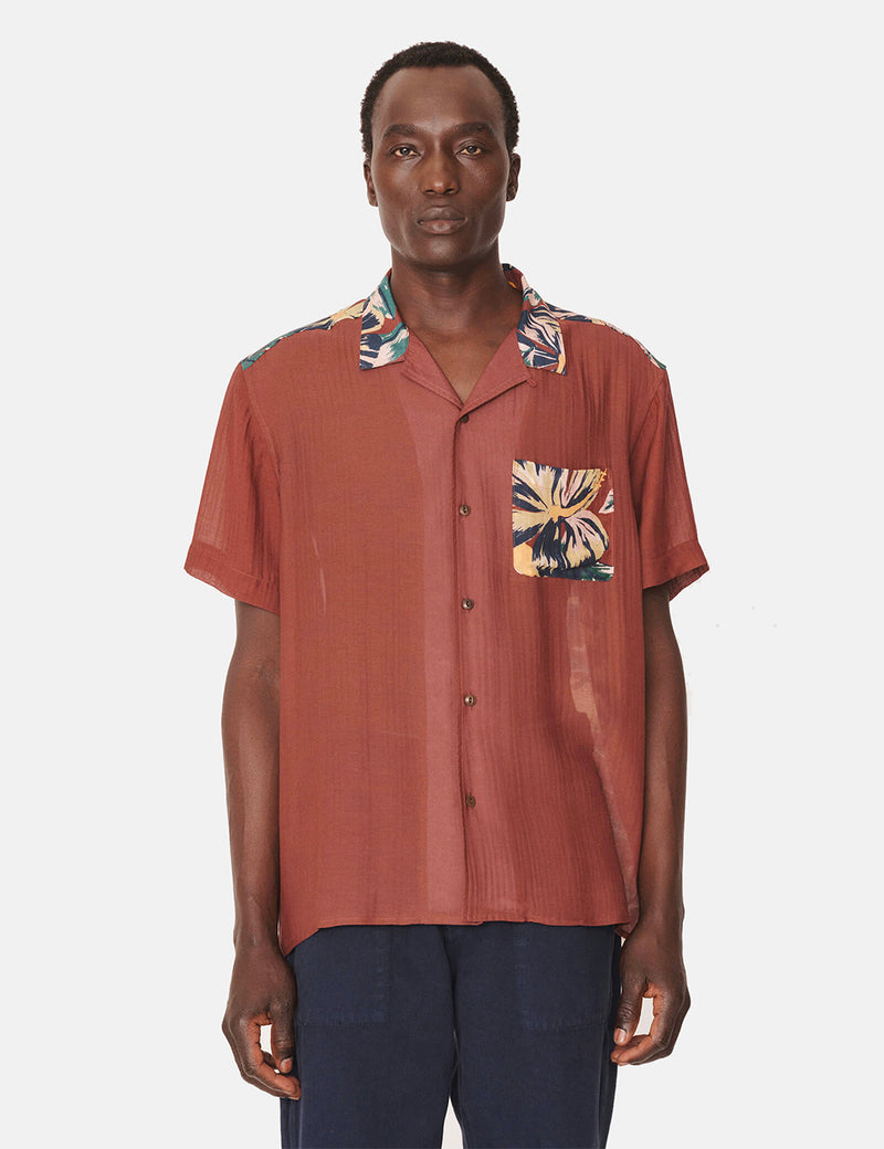 YMC Malick Short Sleeve Shirt (Hawaiian) - Red