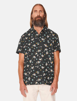 YMC Malick Shirt (Floral, Seersucker) - Black