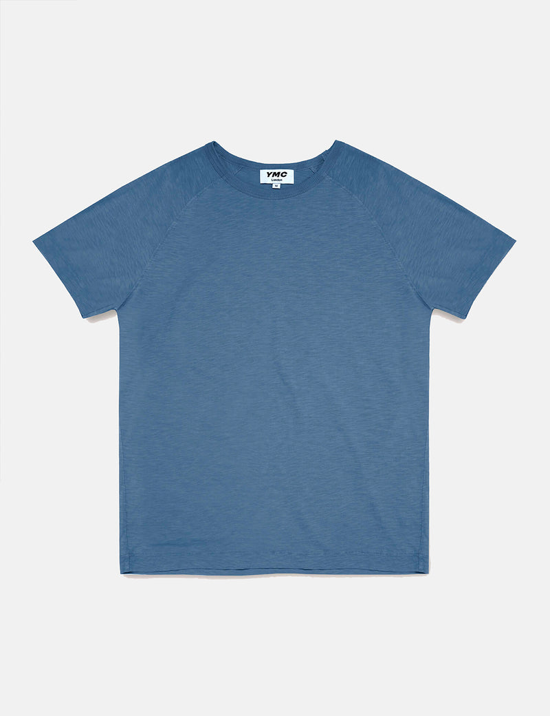 YMC Television Raglan T-Shirt - Blau