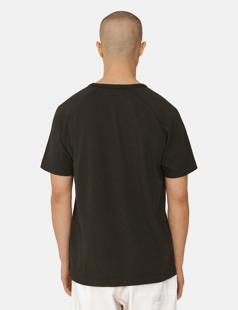YMC Television Raglan T-Shirt (Organic Cotton) - Black