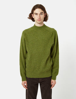 YMC Montand Turtleneck Jumper (Lambswool) - Olive Green