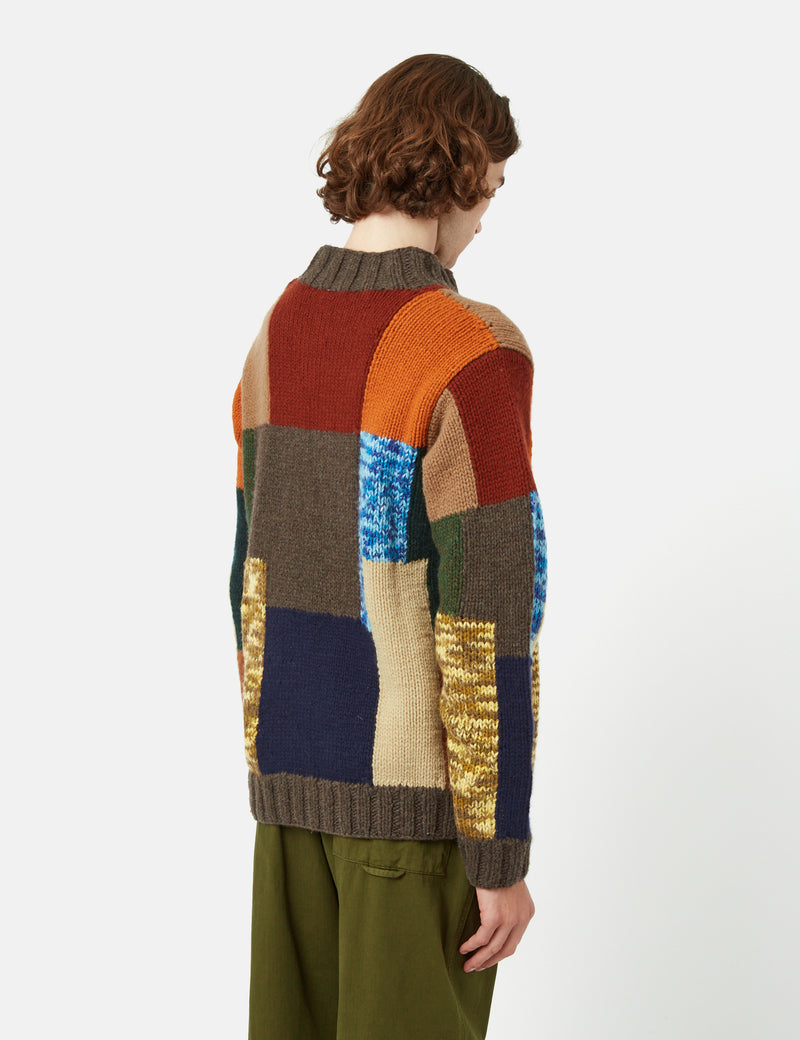 YMC Bluto Jumper (Lambswool) - Multi Brown