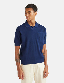 Percival Pullover Knit Shirt - Navy Blue