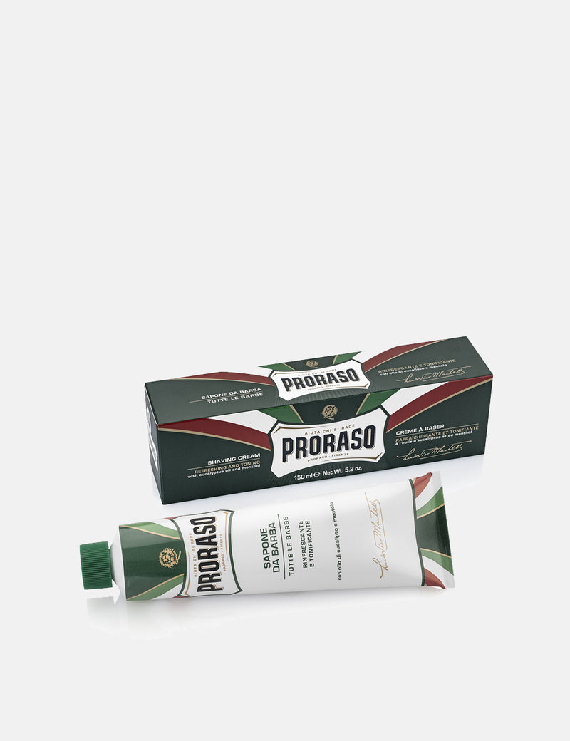 Tube de crème à raser Proraso (150 ml) - Eucalyptus et menthol