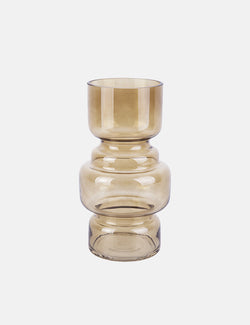 Present Time Courtly Glass Vase (Large) - Honey Brown