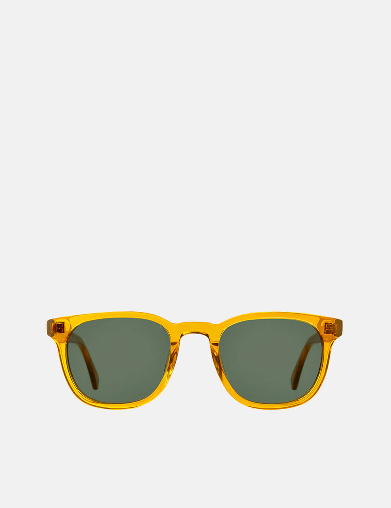 YMC x Bridges & Brows Woody Sunglasses - Honey/Solid Green